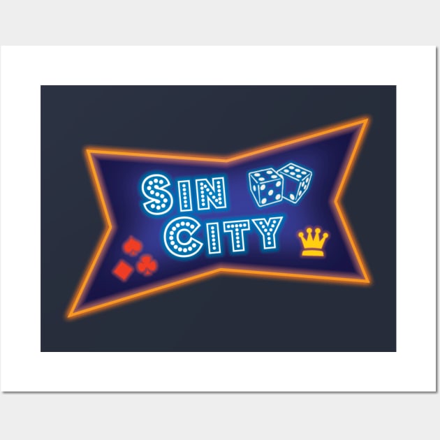 Sin City Las Vegas Neon Sign Wall Art by PopSmarts